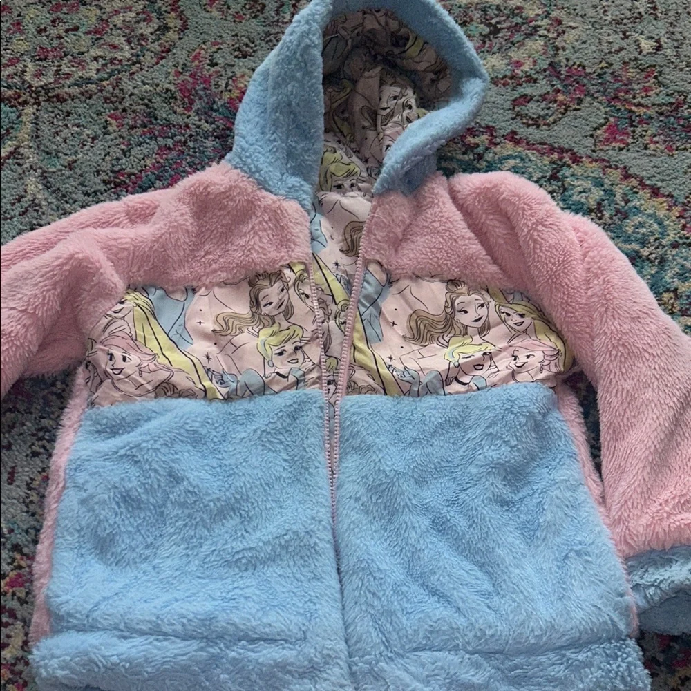 Kids Princess reversible Print‎ Jacket with Blue Accents